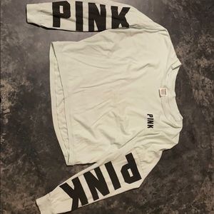 Pink long sleeve crop shirt